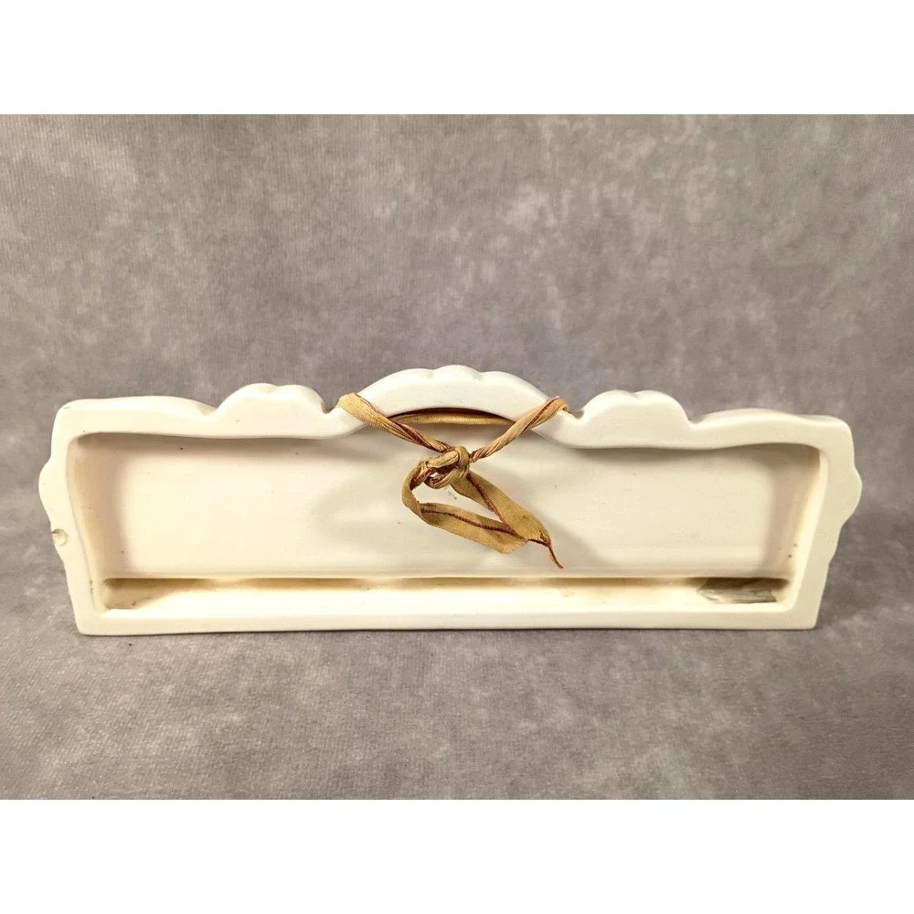 Vintage‎ Japan Ceramic Wall Mount 4 Slot Utensil Holder Folk Art Cottagecore